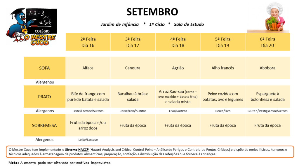 Colégio Mestre Cuco Berçário Creche jardim de Infância ATL 1º